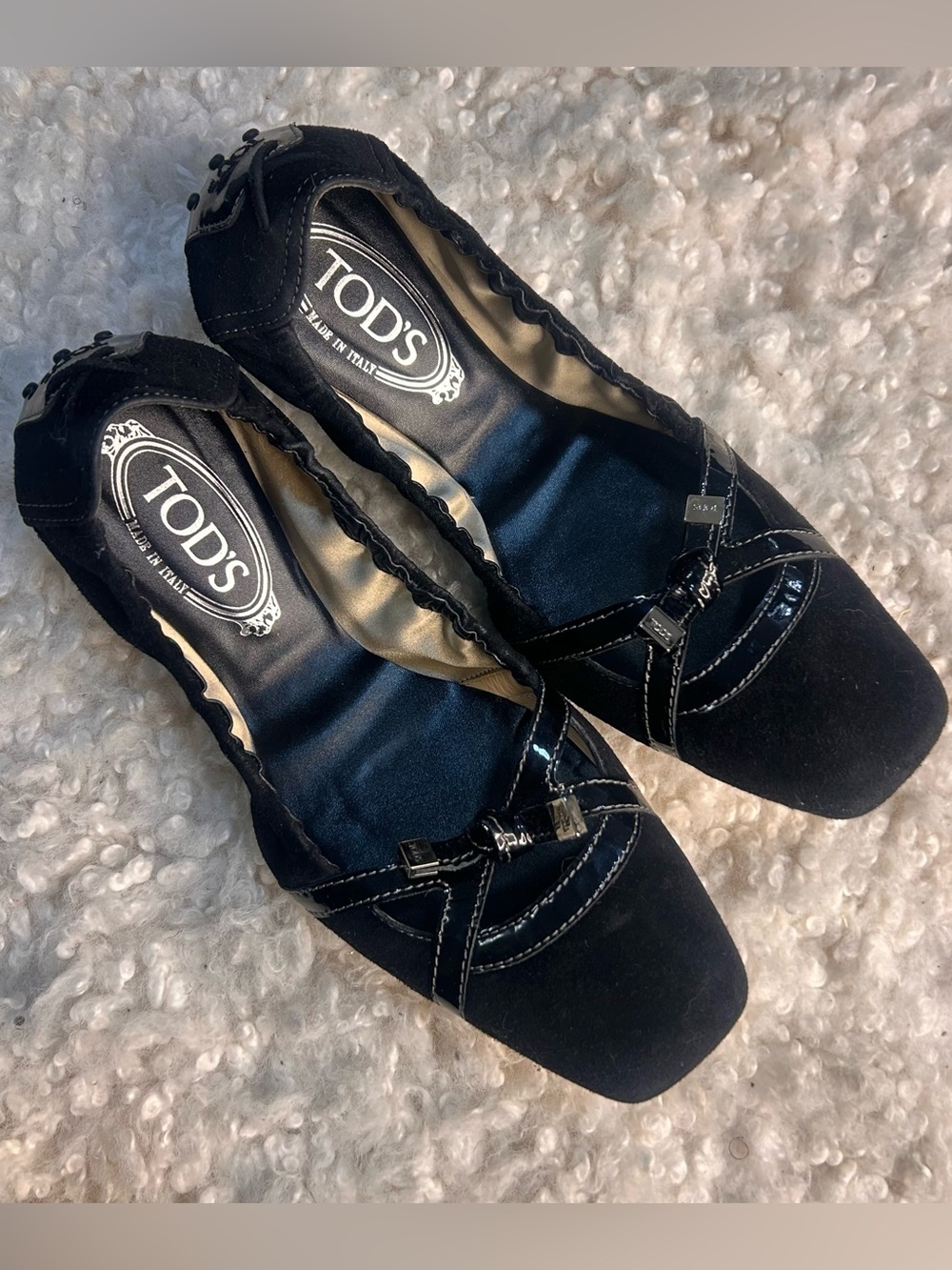 Tod's black suede ballet flats for a size 9 best